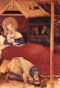 In which Jesus chews on Mary's chin and Joseph appears to be throwing up in a bowl.